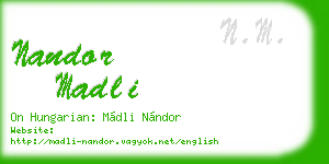 nandor madli business card